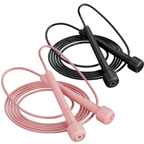 POCFOINY 2 Pack Jump Rope for Fitness, Speed Rope Skipping Rope for Men, Kids and Women, Jumping Rope for Workout, Tangle-...
