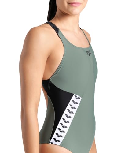 ARENA Women's Feel Icons Stripe Swimsuit Swim Pro Back Ladies Pool Bathing Suit