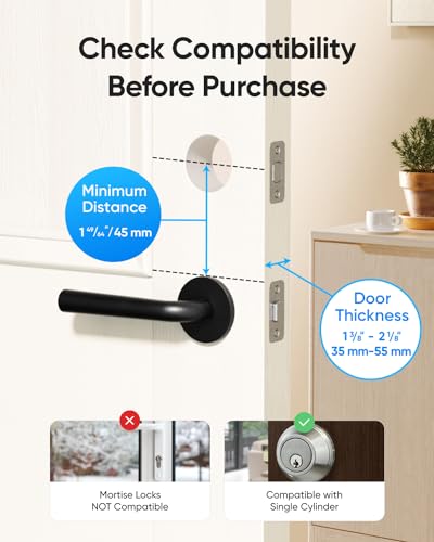 eufy Security Smart Lock C220, Fingerprint Keyless Entry Door Lock, Built-in Wi-Fi, App Remote Control, Front Door Smart D...