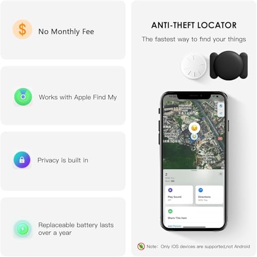 GPS Tracker for Vehicles, 2 PCS MINI Car Tracker Device Hidden, No Monthly Fee, Real-Time Tracker Device for Vehicles, Wor...