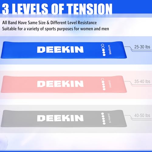 Deekin 20 Pcs Resistance Bands Resistance Loop Exercise Bands Exercise Equipment Elastic Drap Ring for Women and Men Home ...