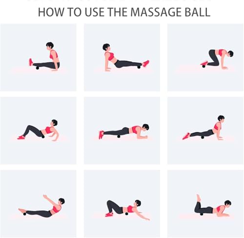 Hard Peanut Massage Ball, Double Lacrosse Massage Ball. Deep Tissue Massage Roller Mobility Ball for Physical Therapy Myof...