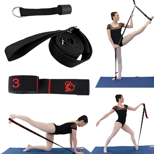 Danzcue Ballet Stretch Strap Set – Professional Dance Flexibility Trainer with Door Anchor, Extra Long Non-Slip Stretching...