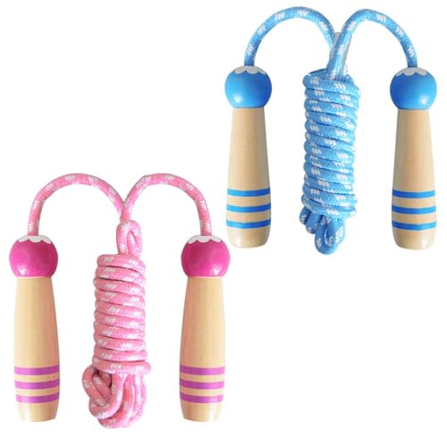 Jump Rope for Kids, Lorvain Adjustable Skipping Rope, Kids Jump Ropes with Wooden Handle for Girls Boys, Weighted Jumping ...