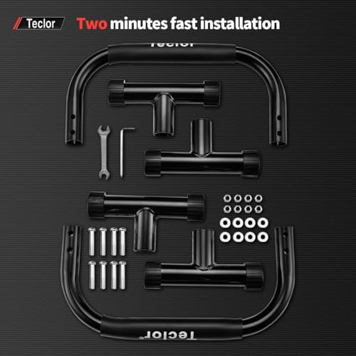 Teclor Push Up Bar, Parallettes Bars For L-sit & Dip, Heavy-Duty No Wobbling Parallel Bars Stand For Handstands, Full Plan...