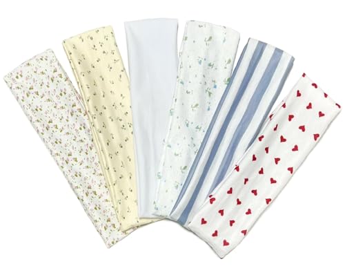 TERSE Fashion Women's Headbands for Short Hair Non Slip Elastic Floral Hairbands, Soft Fabric 2 Inches Thick Stripe Head B...