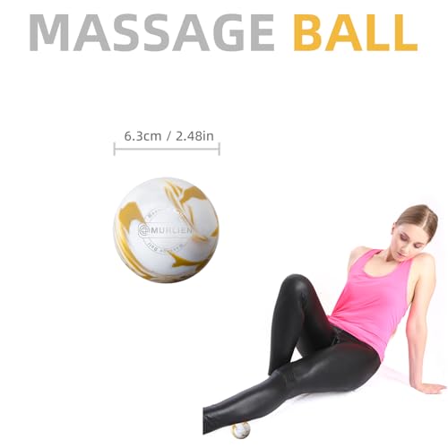 MURLIEN Massage Ball, Lacrosse Ball for Trigger Point Therapy, Deep Tissue, Myofascial Release, Sore Muscle Relief Massage...