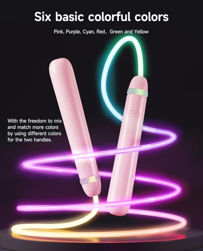 LED Light Up Jump Rope for Kids and Adult, Adjustable Glowing Skipping Rope for Boys and Girls, Colorful Luminous Jumping ...