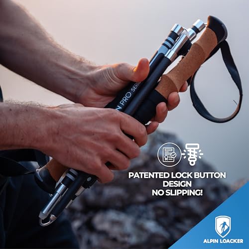 ALPIN LOACKER Collapsible Trekking Poles for Hiking I Carbon or Aluminum Hiking Poles Ultra Lightweight I Adjustable Trekk...
