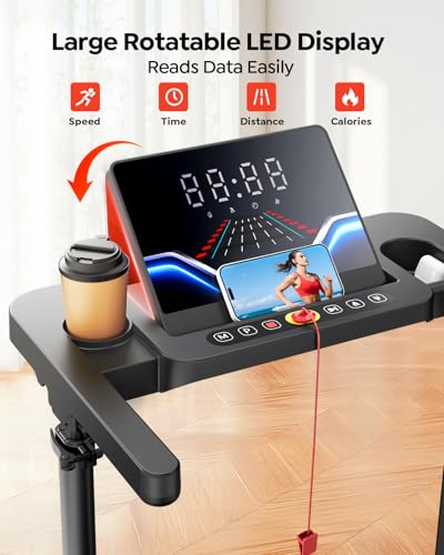 TOPUTURE Walking Pad Treadmill with Incline 10%, 6 in 1 Foldable Treadmill for Home with Adjustable Handle Bar, Walking Pa...