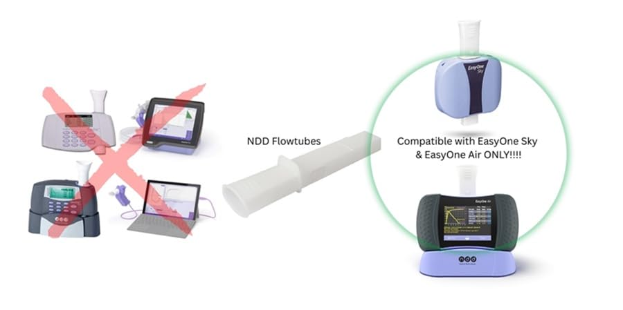 ndd Medical Technologies 5050-200 EasyOne Flow Tube (Pack of 200)
