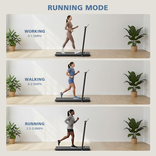 OLIXIS Walking Pad Treadmill for Home, Under Desk Treadmill for Small Space, Portable Design for Home Office Workouts, LED...