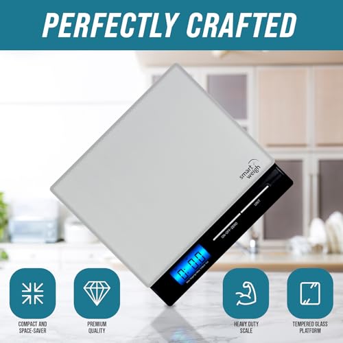 Smart Weigh Professional USPS Postal Scale with Tempered Glass Platform, Multiple Weighing Modes and Tare Function, Silver...
