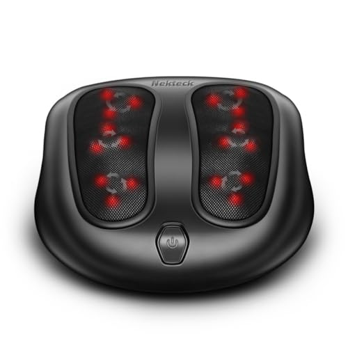 Nekteck Foot Massager with Heat, Shiatsu Heated Electric Kneading Foot Massager Machine for Neuropathy, Plantar Fasciitis,...