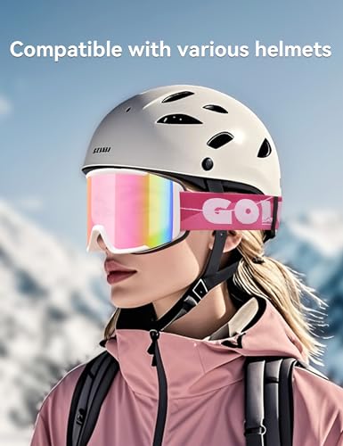 Golulus Ski Goggles For Men Women,Anti Fog UV Protection Snowboard Goggle for Adult Youth,Snow Goggles Over Glasses