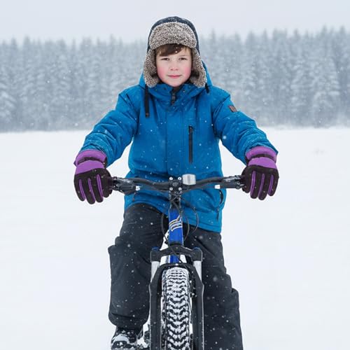 XiuGlimpse Ski Gloves, Valentines Day Gifts Waterproof & Breathable Snowboard Mittens for Boys & Girls, Winter Warm Gloves