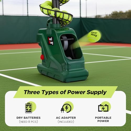 Furlihong 3819BH Portable Tennis Ball Machine – 5 Adjustable Angles, 2 Power Levels, 4 Serve Intervals, Up to 30 MPH, for ...