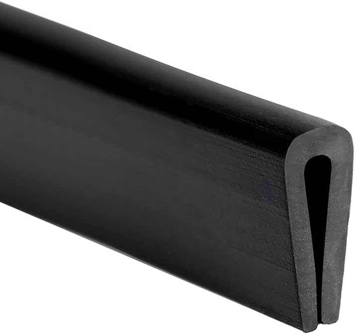Rubber Edge Trim Black, U Channel PVC Plastic, Metal Sharp Edge Protector Fit for 0.09", Length 10 Feet (3.05 Meter)