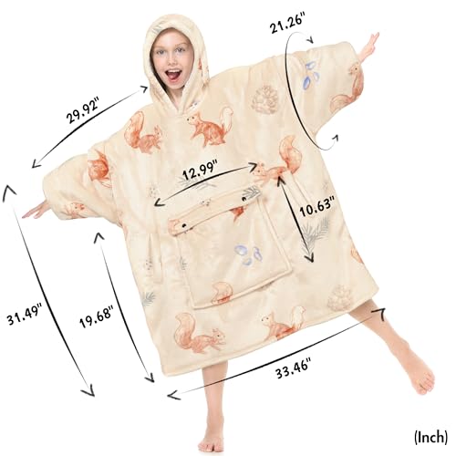 Narecte Kids Hoodie Blanket Birthday Gifts for Girls Year Old Girl Toddler Wearable Blanket Hoodie Kids Oversized Ideas Teen