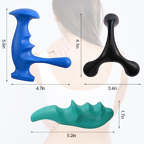 hautllaif Manual Trigger Point Massage Tool and Thumb Saver for Full Body Deep Tissue Massage, Set Include 1 Green Thumb P...