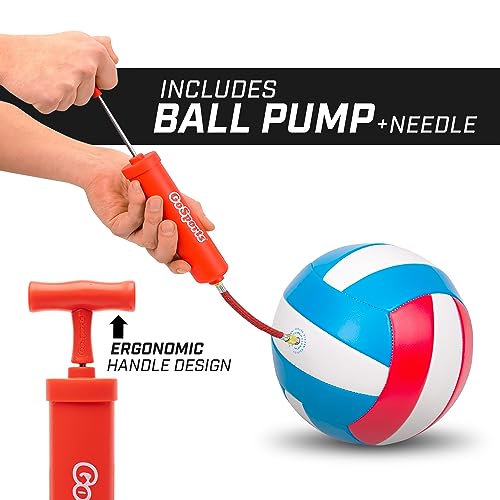 GoSports Soft Touch Recreational Volleyballs - Single or 6 Pack - Regulation Size for Indoor or Outdoor Play - Includes Ba...