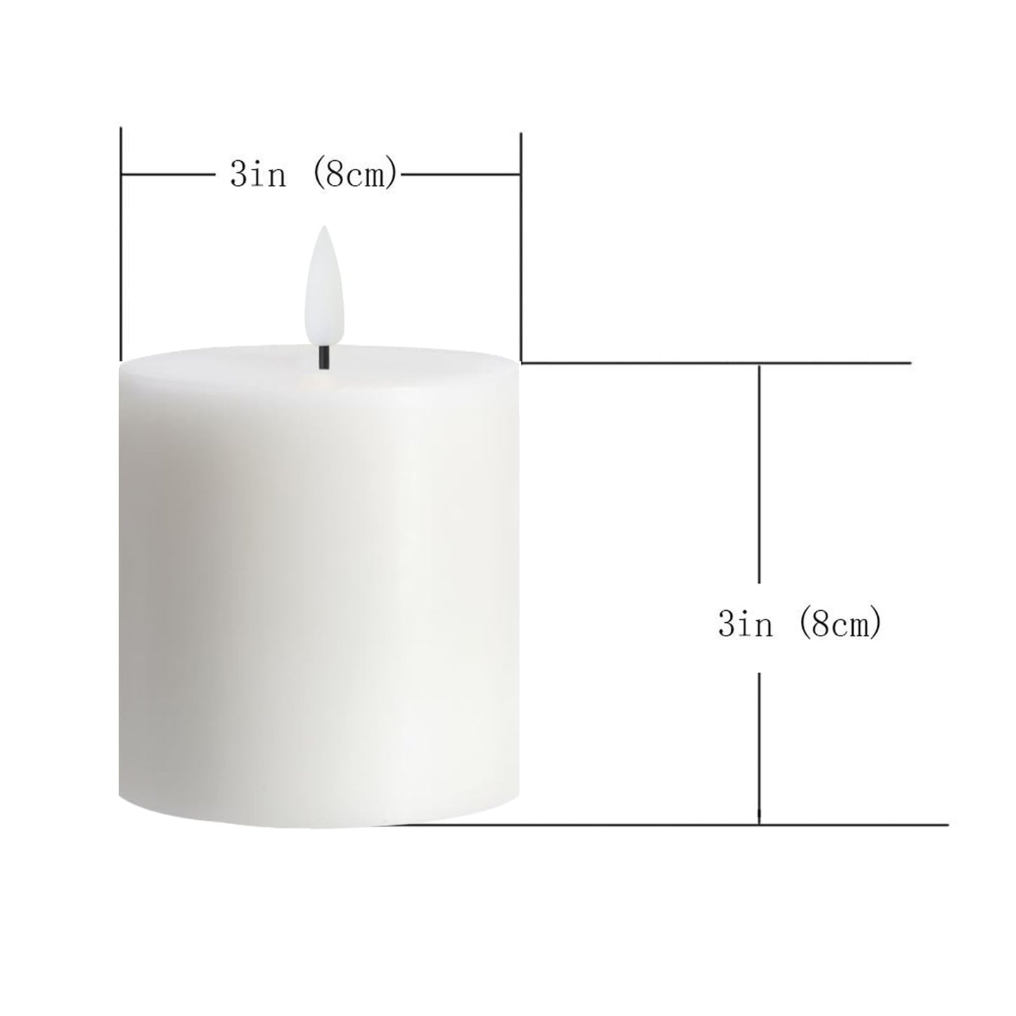 volnyus White Flameless Candles Set of 3 (3x3 inch) Real Wax Flickering LED Candles Battery Operated with Remote Control Timers for Fireplace Bedroom Livingroom Party Dimmable Pillars Flat top