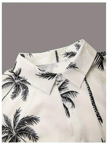COZYEASE Men's 2 Piece Hawaiian Outfits Short Sleeve Button Down Shirt and Shorts Set Beach Tracksuits
