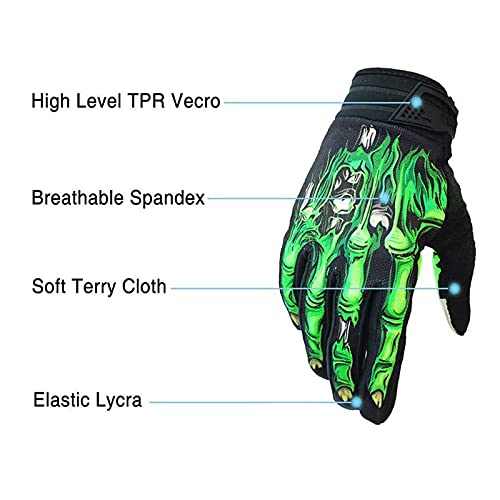 BRZSACR Skeleton Cycling Gloves Motorcycles Gloves Off-Road Vehicle MTB, Bicycle Gloves Shock Absorption Non-Slip Touch Sc...
