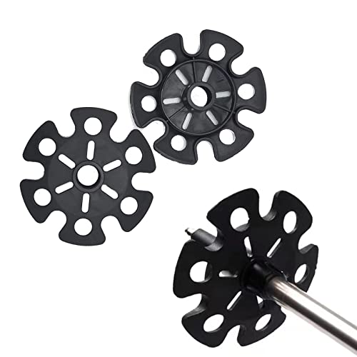 Leewoth 8pcs Trekking Pole Snow Baskets and Rubber Tips for Walking Sticks, Removable Ski Pole Replacement Accessory (Black)