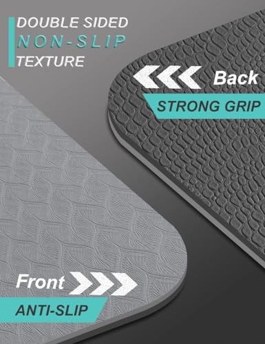 Yoga Mat Double-Sided Non Slip, 72'' x 32'' x 7mm - Extra Wide & Thick Yoga Mat for Women Men Kids, Professional TPE Yoga ...