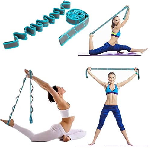 Stretch Bands for Exercise - Elastic Yoga Stretching Strap for Flexibility and Stretching with 9 Loops, Pilates, Fitness, ...