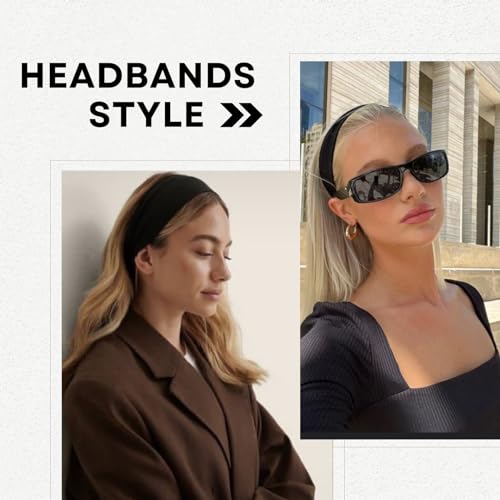 RJMBMUP Headbands for Women 3 PCS Cotton Non Slip Hair Bands Sweat Thick Headband Hair Accessories