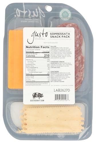 Gusto Sopressata Cheddar Snack Pack, 2 Oz