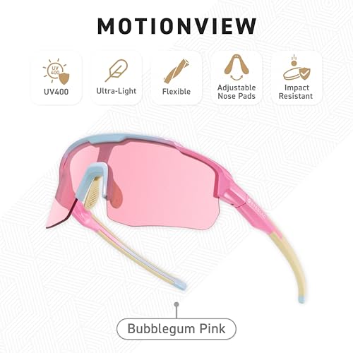 EYEGLAD MOTIONVIEW Sports Sunglasses Outdoor HD High Contrast UV400 Running Baseball Softball Sports Eco-friendly