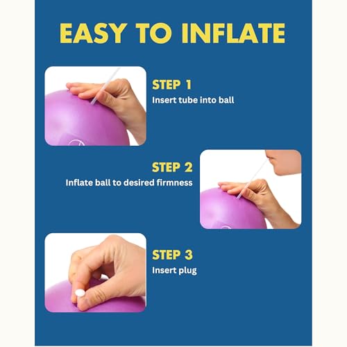 ProBody Pilates Exercise Balls Physical Therapy - 9 Inch Small Exercise Ball for Between Knees for Rehab, Barre, Core, Sta...