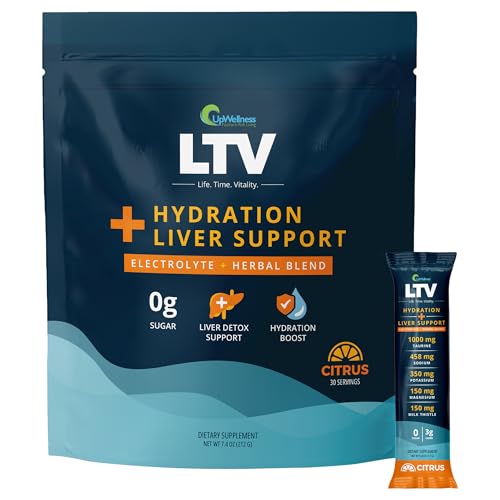 UpWellness LTV Liver Hydration Packets - Electrolytes Powder Packets for Instant Hydration - Physician-Formulated for Whol...