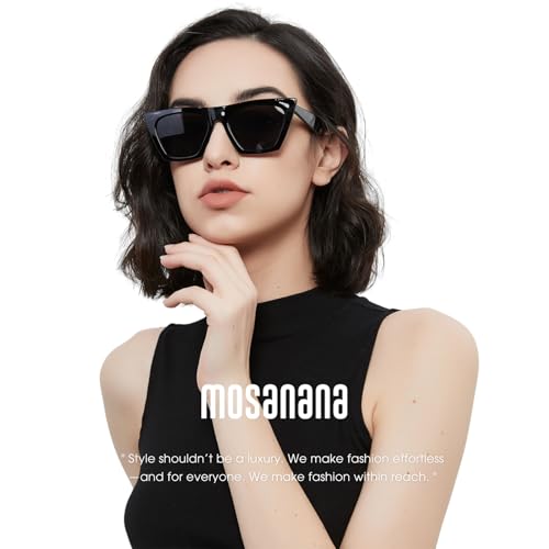 mosanana Square Cat Eye Sunglasses for Women Trendy Retro Cool MS51801
