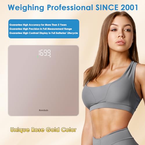 Homebuds Smart Scale for Body Weight, Precision 0.1lb by Our Professional Factory Since 2001, Digital Weight Scale Step-On...
