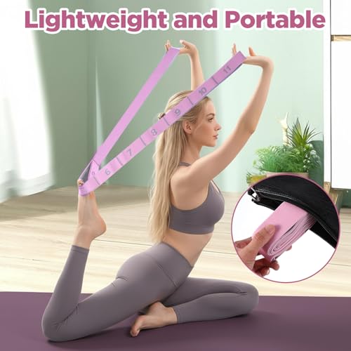 Stretching Strap with 11 Loops Yoga Stretch Strap for Physical Therapy Pilate Ballet Dance Non Slip Exercise Leg Stretch B...