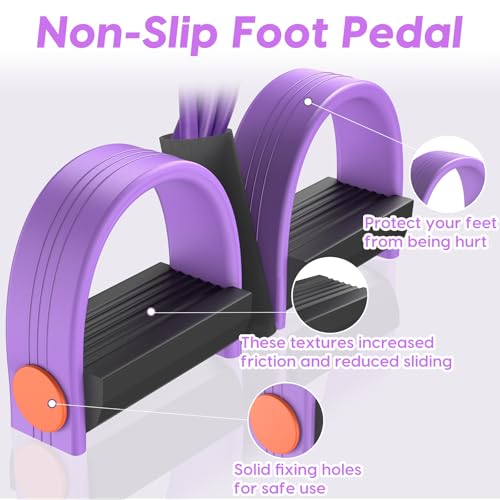 Resistance Bands with Handles, 6-Tubes Elastic Foot Pedal Resistance Bands, Natural Rubber Ankle Puller Sit-up Exercise, M...