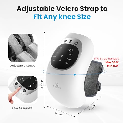 COMFIER Cordless Knee Massager with Heat and Red Light Therapy,Vibration,Heated Knee Brace Straps for Pain Relief with 18....