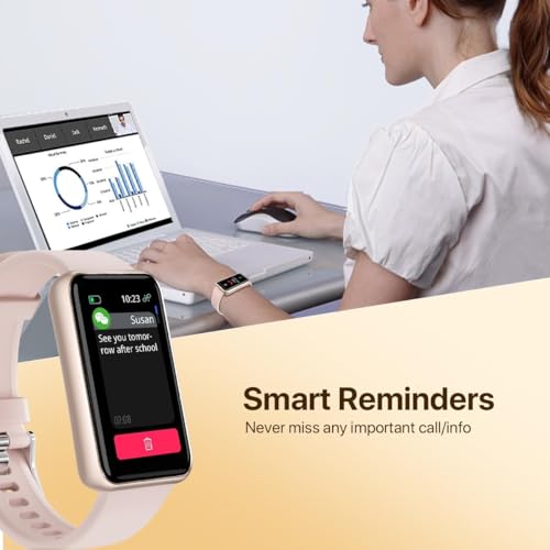 Smart Watch for Women, Slim Fitness Tracker with Heart Rate, Blood Oxygen, Sleep & Step Monitor, IP68 Waterproof Smartwatc...