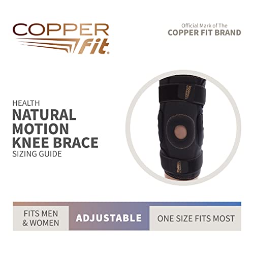 COPPER FIT® Natural Motion Knee Brace, TRI-PIVOT Hinge, Adjustable, One Size Fits Most