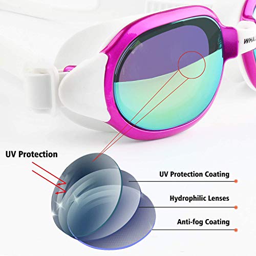 Firesara Swim Goggles, No Leaking Large Frame Wide View Pool for Women Men