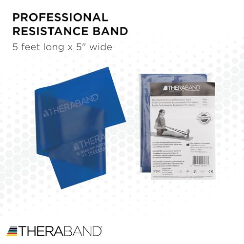 THERABAND Professional Resistance Band, Blue Level 4 Extra Heavy, 5 ft Exercise Band for Physical Therapy, Strength Traini...