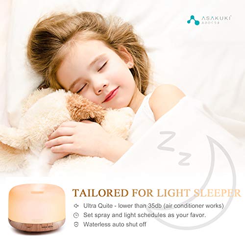 ASAKUKI Smart Wi-Fi Essential Oil Diffuser, App and Voice Control Compatible with Alexa, 500ml Aromatherapy Humidifier, Va...