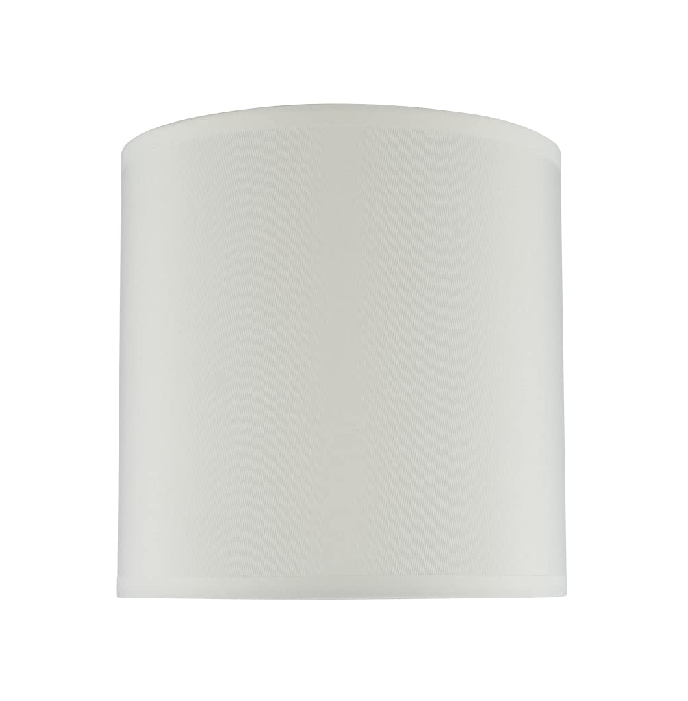 Aspen Creative Drum Lamp Shade, 8in Wide, Butter Cr?e, Jacquard Textured Fabric, Model 31003A