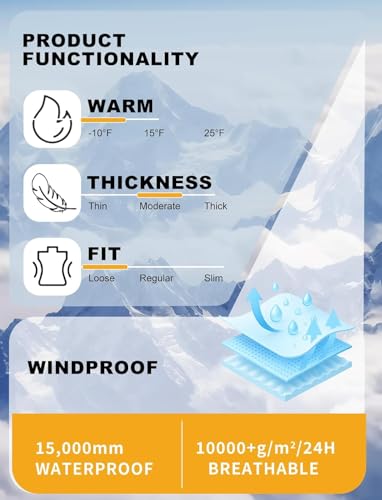 GSOU SNOW Mens Womens Ski Jacket Baggy Snowboard Coat Waterproof Shell Jacket Snow Hoodie Loose Fit For Winter Outdoor Sports