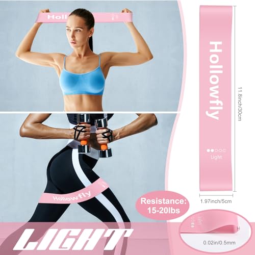 Hollowfly 12 Pcs Latex Resistance Loop Exercise Bands for Booty Workout Stretch Exercise Bands Non Slip for Legs Squat Res...