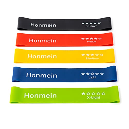 Honmein Resistance Bands for Working Out, Exercise Bands with 5 Resistance Levels Fit for Home Fitness, Strength Training,...